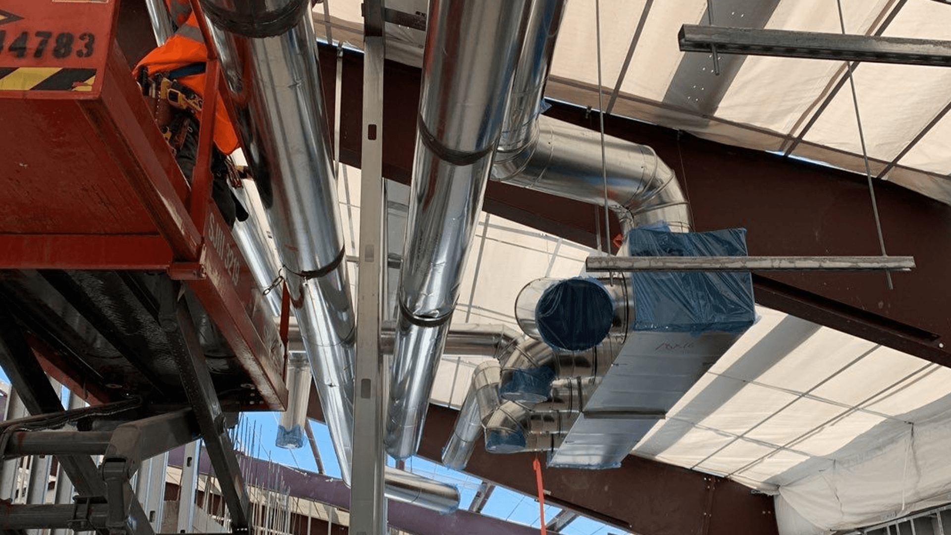 BNSF HVAC duct installation